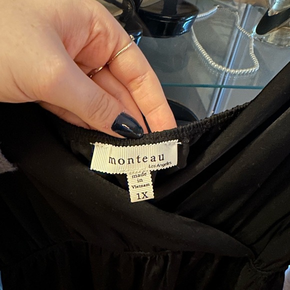 Black silky wrap dress Size 1XL - Picture 3 of 5